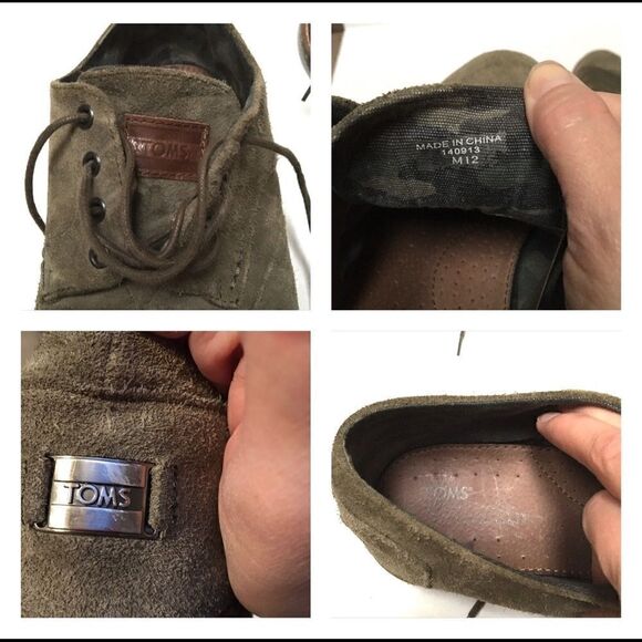 Toms camo wing tip suede oxford loafers 12 - Picture 8 of 8